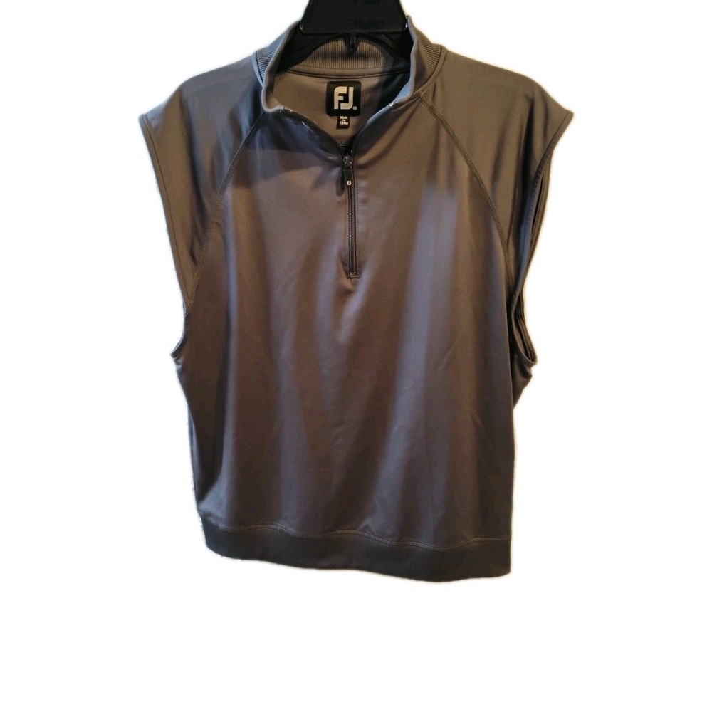 FootJoy Quarter-Zip Golf Vest Gray Mens Medium Nylon Spandex 1006440